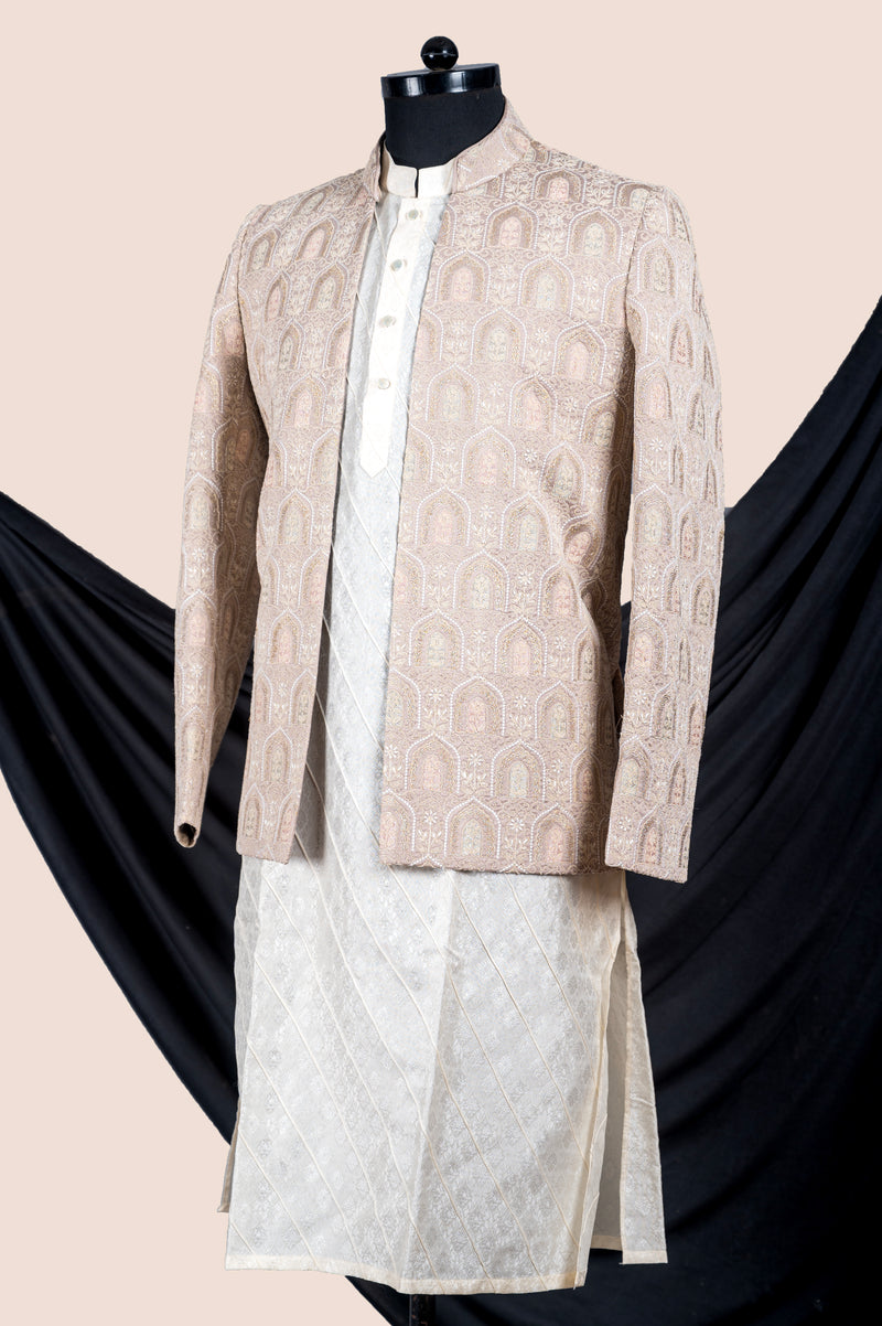 designer mens kurta shrug set